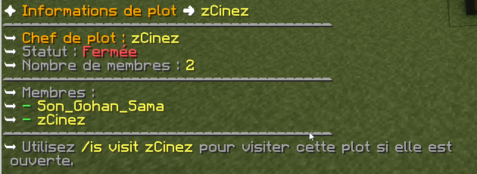 Information dans le /is view